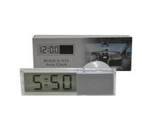 Car Dashboard Clock - Digital LCD Display with Suction Cup | Vehicle Temperature Monitor for Camping, Clear Screen Accessories, Truck Sedan RV Tools, Home Office Travel Companion for Daily Use