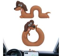 Car Dashboard Decorations - Dachshund Figurine 2 Piece Mini Sculptures Car | Dash Decor For Computer | 2 Piece Mini Dachshund Figurine | Monitor Desk Bookshelf Home Interior Office Party Favors
