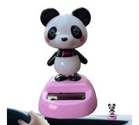 Car Dashboard Decorations - Solar Swinging Panda Figures, Car Dash Decorations with Motion Sensor, Adorable Panda Statue, Interior Accessory Kit, Desk Decor Ornament for Truck Suv Tractor Automobile