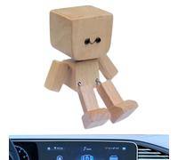 Car Dashboard Decorations, Wood Shake Ornament with Magnetic Base, 12 Changeable Expression Cute Figurine Accessories for Auto Interior Decoration Work Commute Travel Camping School Truck Long Drive