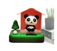 Car Dashboard Ornament, Panda in Tree House, Solar Powered Shaking Head Decoration, Reusable Cute Animal Decor for Dashboard, Tabletop, Bookshelf, Office Desk, Bedroom, Nursery, Gift Idea