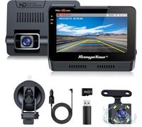 Car Dashcam Front Rear and with SD Card 64G,1080P FHD 4.3 Inch Car Camera with 170° Wide Angle G-Sensor Parking Mode 24H Night Vision Loop Recording