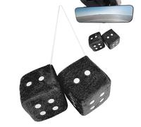 Car Dice - Velvet Foam 3x3in, Small Decorative Charm Soft Fuzzy Ornament, Multi-Colored 3D Cube Hanging Pendant | Rearview Mirror Plush Dice for Sedan Truck SUV Interior Decor and Vehicle Styling Use