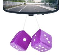 Car Dice - Velvet Foam 3x3in, Small Decorative Charm Soft Fuzzy Ornament, Multi-Colored 3D Cube Hanging Pendant | Rearview Mirror Plush Dice for Sedan Truck SUV Interior Decor and Vehicle Styling Use