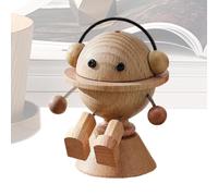 Car Diffusers Wooden Planet Rbot Shape Natural Oil Scent Frshener