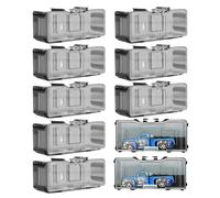 Car Display Case, 1/64 Scale Auto Protector Holder, Stackable Car Model Storage Organizer with Clear on Dust Cover Collectibles Vehicles Display, Set of 10