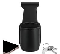 Car Door Cup Holder - PU Leather Storage Organizer | Passenger Side Mount | 9.84x4.33x3.94 Inch Size, Glove Box Clip-In Installation, Waterproof Trash Bin & Drink Expander, Fits Trucks RVs & Autos