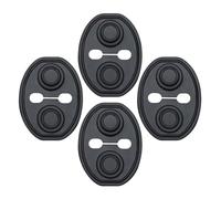 Car Door Lock Cover, Silicone Protective Guard, Silent Noise-Reducing Pad 3.35x2.6 inches, Sturdy Stable Fit, 4 Pieces Set, for Vehicle Exterior Automobile Use, Black, White