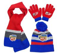 Car Echarpe et Bonnet Enfants,Ensemble Gants Et Chapeau Set d'hiver pour enfant,Lot de 3 pièces Tricotés Bonnet d'hiver Filles Doux Chapeau Tricoté Chaud Cache-Cou Extensible pour Fille Garçon - D