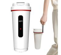 Car Electric Kettle, Stainless Steel Heating Bottle, 3.54x8.46 Inches Thermostatic Instant Heater Cup, Portable Water Coffee Tea Milk Warmer for Travel Picnic Kitchen Boat Truck SUV Dorm RV Airplane
