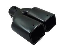 Car End Pipes Embout d'échappement universel à double sortie embout silencieux arrière acier inoxydable bouche carrée entrée silencieux 60 mm(Black Straight)