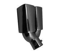 Car End Pipes Embout d'échappement universel à double sortie embout silencieux arrière acier inoxydable bouche carrée entrée silencieux 60 mm(Black Curved)