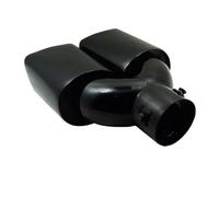 Car End Pipes Embout d'échappement universel double sortie embout silencieux arrière acier inoxydable bouche carrée entrée silencieux 60 mm(Black Straight)