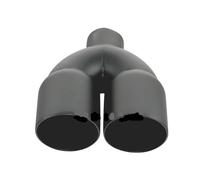 Car End Pipes Interface universelle tuyau d'échappement voiture double sortie ronde 51mm silencieux 76mm noir et bleu(P0EM20212a)