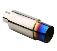 Car End Pipes Systèmes d'échappement universels pour voiture silencieux d'échappement droit en acier inoxydable améliore son style(Blue51-89-101-370)