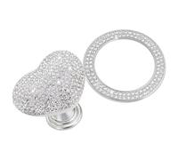 Car Engine Push To Start Accessories - Alloy Rhinestone 5x5x1cm | Bling Engine Start Stop Decoration Ring | Strong Adhesive Crystal Emblem Sticker For Automotive Vehicles RV Truck ATV Motorhome