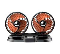 Car Fan - Double Head, 24V, 360° Rotation, USB Ports, Low Noise 35dB,