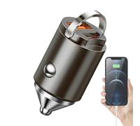 Car Fast Charger - Double Charging Outlet Adapter with Pull Ring Zinc Alloy Compact Design | Automotive Road Trip Accessory, Vehicle Truck Supply, Power Equipment for Drivers