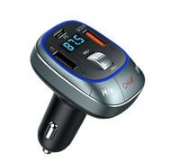 Car FM Transmitter, Wireless Music Adapter, USB Pd Charger, Hands-Free Calling Support, Plug-in Power Performance, Travel Commuting Road Trip Use, 12-24 (V), 3.15x1.77x1.18 inches Black 1 Piece