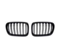 Car Front Grill Kidney Grilles 1 paire de calandres avant course pour BMW X3 F25 2010 2011 2012 2013, double grille pare-chocs à deux lamelles et ligne(Noir brillant)