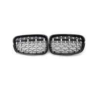 Car Front Grill Kidney Grilles Calandre avant noire chromée pour BMW Série 1 F20 pour m140i 118d F21 2011-2014 Front Diamond Meteor dernier style