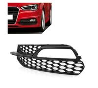 Car Front Grill Kidney Grilles Grille protection noire nid d'abeille pour pare-choc avant et feu antibrouillard, pour A3 S3 2013 2014 2015 2016 2017 gauche/droite, 1 pièce(La gauche)