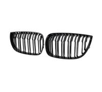 Car Front Grill Kidney Grilles Pour BMW E81 E87 120d 120i 130i Calandre de voiture course avant Grille noire brillante 04-06 Grilles à double lamelles