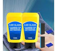 Car Glass Cleaners for Windshields and Windows, 150 ml powerful oil film cleaner, Car Glass Oil FilmCleaner, Quick Effect Coating Agent, Automotive GlassOil Film Remover (2pcs)