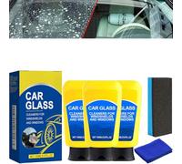 Car Glass Cleaners for Windshields and Windows, Car Glass Degreasing Cream Waterproof Window Cleaner, Auto Window Cleaner Kit for Cleaning Windshield, Side Window, Rear View Mirror (3set)