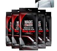 Car Glass Film Magic Cleaning Sponge, Non-Scratch Windshield Oil Film Remover Brush, Car Windshield Cleaner Tool, Anti-Rain Fog for Clear Vision Driving (5*Sponge, Size)