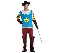 Car&Gus - Costume de Mousquetaire Bleu pour Hommes-Adultes - XL
