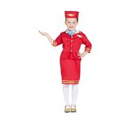 Car&Gus Déguisement de Hôtesse de l´air Rouge pour Fille