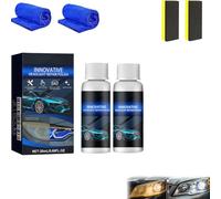 Car Headlight Cleaner, Headlight Cleaner and Restorer Kit, Enhanced Crystallization Coating Refurbisher for All Vehicles Yellowed Headlights (tow bottle)