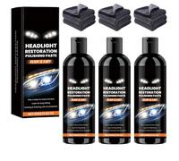 Car Headlight Restoration Kit, Professional Headlight Cleaner & Polishing Compound, Car Headlight Cleaner for Clear & Night Driving (3PCS)