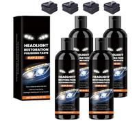 Car Headlight Restoration Kit, Professional Headlight Cleaner & Polishing Compound, Car Headlight Cleaner for Clear & Night Driving (4PCS)