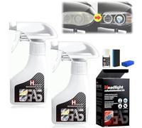 Car Headlight Restoration Polish, Automotive Headlamp Restoration Fluid Kit for Removes Yellowing & Oxidation, Instant Clarity, No Damage for Cars And Trucks (2set,180ml,Set_A)