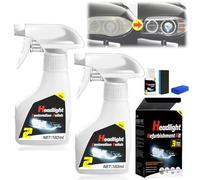 Car Headlight Restoration Polish, Automotive Headlamp Restoration Fluid Kit for Removes Yellowing & Oxidation, Instant Clarity, No Damage for Cars And Trucks (2set,180ml,Set_B)