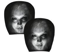 Car Headrest Cover 2-Piece Elastic Spooky Face Seat Headrest Protectors