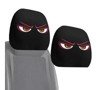 Car Headrest Cover 2 Pieces Headrest - Covers with Big Eyes Design Elastic