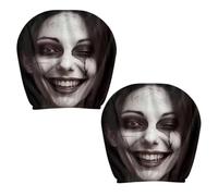 Car Headrest Cover - 2 Pieces Polyester Ghost Face Headrest Covers