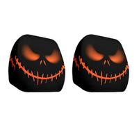 Car Headrest Cover Funny - 2 Pieces Halloween Protective Cover For Car Headrest | Automotive Head Rest Protector For Drivers Vehicle Owners Fleet Managers RVs SUVs Daily Commuting Road Trips Family Ri
