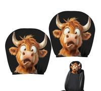 Car Headrest Cover Set, Elastic Funny Protector, 2 Piece Universal Seat Rest, Strong Reliable Build, Premium Travel Accessory, Automotive Use For Daily Commuting Vacation Holiday Road Trip Driving