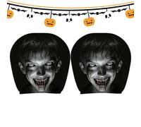 Car Headrest Cover - Spooky Seat Protector | 2 Pack Elastic Polyester