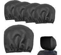 Car Headrest Cover Washable Car Covers Headrest Cover 5 Pieces,No Elastic Car Seat Cover For All Cars (Black)