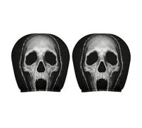 Car Headrest Covers - 2 Pack Polyester Ghost Seat Protector Halloween Decor