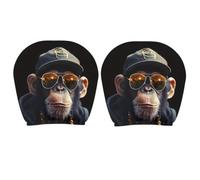 Car Headrest Covers Funny, Cute Washable Monkey Print Elastic Set