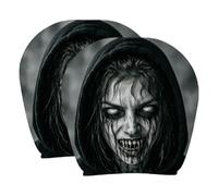 Car Headrest Covers - Halloween Skull Design | Universal Elastic Fit