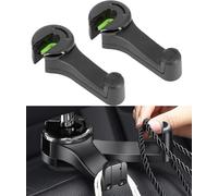 Car Headrest Holder,Car Hook,2 In 1 Car Hook For Headrest,360° Rear Hook,Car Seat Hooks,For Hanging Clothes (Black)