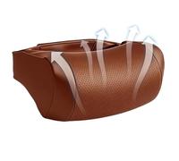 Car Headrest Pillow - Drive Longer Without Neck | Ergonomic Leather Universal Neck Support | For Truck RV Sedan Automotive Vehicle, Breathable Soft Leather With Removable Cover Adjustable Strap F