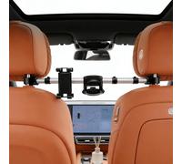 Car Headrest Tablet Holder Mount Stretchable Backseat Tablets Stand for Kids, 3-in-1 Phone Cup Holder and Hook Adjustable Tablet Car Mount for Back Seat Road Trip Essentials